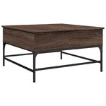vidaXL Table basse chêne marron 80x80x45 cm bois d'ingénierie et métal