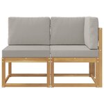 vidaXL Canapé d’extérieur milieu et coin avec coussin 2 Pièce Blanc