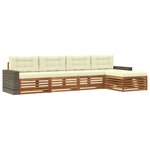 vidaXL Ensemble de canapés d'extérieur 5 pc Naturel et Crème Polyester