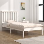 vidaXL Cadre de lit Blanc Bois de pin massif 75x190 cm Petit simple