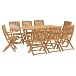 vidaXL Ensemble à manger de jardin 9 Pièces bois d'acacia solide