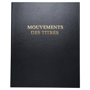 Reliure Registre 32x26cm 4 Anneaux Avec Recharge De 100 Feuillets Imprimés - Mouvements De Titre - Noir - Exacompta