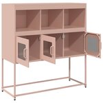 vidaXL Buffet rose 100 5x39x107 cm acier laminé à froid