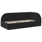 vidaXL Cadre de lit d'angle avec matelas 2 Pièces Noir Velours