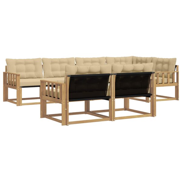 vidaXL Ensemble de canapés d'extérieur 7 pc Blanc et Beige