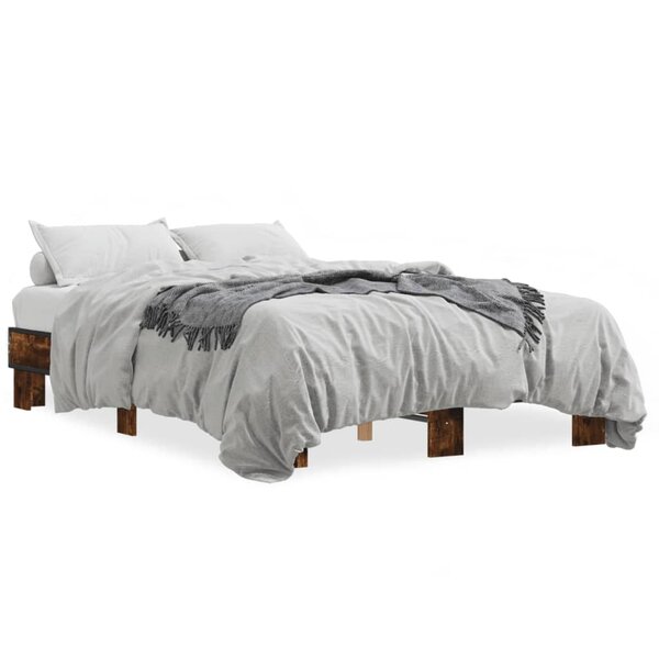 vidaXL Cadre de lit sans matelas chêne fumé 120x190 cm