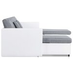 vidaXL Canapé-lit extensible à 4 places similicuir blanc