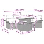 vidaXL Ensemble de canapé de jardin 6 Pièces Gris Poly rotin