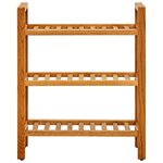 vidaXL Étagère à chaussures à 3 niveaux 50x27x60 cm Chêne massif