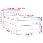 vidaXL Sommier à lattes de lit et matelas Crème 90x190 cm Tissu