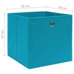 vidaXL Boîtes de rangement 4 Pièces Tissu intissé 28x28x28 cm Bleu azuré