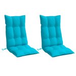vidaXL Coussins de chaise à dossier haut lot de 2 turquoise
