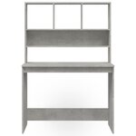 Bureau table poste de travail meuble d'ordinateur informatique étude avec étagères 102 x 45 x 148 cm bois d'ingénierie gris 02_0023491