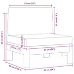 vidaXL Canapé central avec coussins blanc crème Bois d'acacia solide