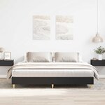 vidaXL Cadre de lit sans matelas noir 200x200 cm bois d'ingénierie