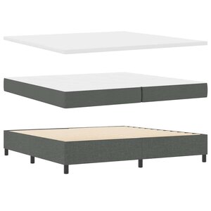 vidaXL Lit à ressorts avec matelas Gris foncé 200 x 200 cm tissu