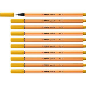 Feutre à pointe fine point 88 jaune curry x 10 STABILO
