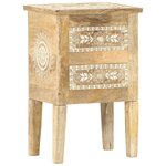 vidaXL Table de chevet peinte à la main 40x30x60 cm Bois de manguier