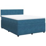vidaXL Sommier à lattes de lit et matelas bleu 160x200 cm velours