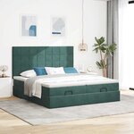 vidaXL Cadre de lit ottoman avec matelas vert foncé 200x200 cm velours