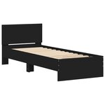 vidaXL Cadre de lit sans matelas avec tête de lit noir 75x190 cm
