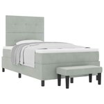 vidaXL Lit à ressorts avec matelas Gris clair 120 x 190 cm Velours