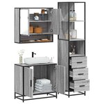 vidaXL Ensemble de meubles de salle de bain 3 Pièces Sonoma gris