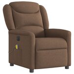 vidaXL Fauteuil inclinable de massage électrique marron tissu