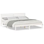 vidaXL Cadre de lit Blanc 200 x 200 cm Bois massif en pin