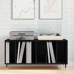 vidaXL Meuble à vinyles Chêne noir 100 x 38 x 48 cm Bois d'ingénierie