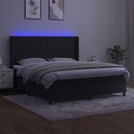 vidaXL Sommier à lattes de lit matelas et LED Noir 180x200 cm Velours