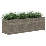 vidaXL Jardinière avec 3 pots gris 105x30x32 cm résine tressée