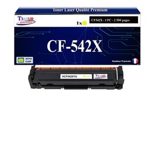T3AZUR -Toner compatible avec CF542X (203X) pour HP Color LaserJet Pro MFP M280nw M281fdn M281fdw - Jaune