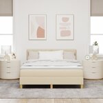 vidaXL Lit ressort avec matelas crème 140x200 cm tissu