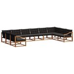 vidaXL Ensemble de canapés d'extérieur 10 pc Naturel et Noir