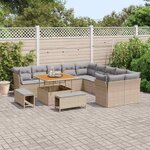vidaXL Ensemble de canapé de jardin 13 Pièces Beige et Gris clair
