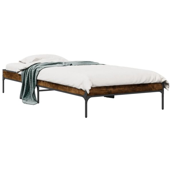 vidaXL Cadre de lit sans matelas chêne fumé 100x200 cm