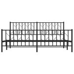 vidaXL Cadre de lit métal sans matelas avec pied de lit noir 183x213cm