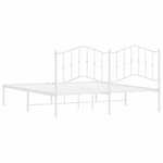 vidaXL Cadre de lit métal sans matelas et tête de lit blanc 160x200 cm
