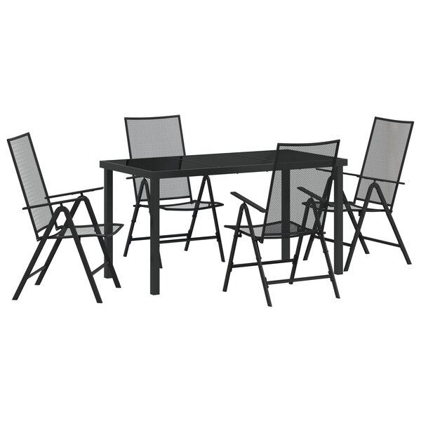 vidaXL Ensemble de Salle à Manger de Jardin en Acier Anthracite