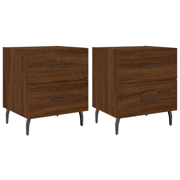 vidaXL Tables de chevet 2 Pièces chêne marron 40x35x47 5 cm