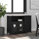 vidaXL Buffet noir 100x35x75 cm bois d'ingénierie