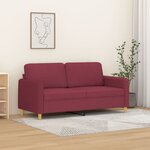 vidaXL Canapé à 2 places Rouge bordeaux 140 cm Tissu