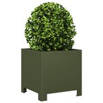 vidaXL Jardinière vert olive 30x30x30 cm acier