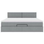 vidaXL Lit ottoman avec matelas et LED Gris clair 180x200 cm tissu
