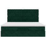 vidaXL Cadre de lit ottoman avec matelas vert foncé 200x200 cm velours