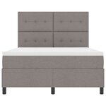 vidaXL Lit à ressorts avec matelas avec LED Taupe 160 x 200 cm tissu