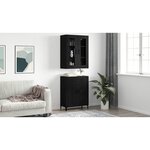 vidaXL Haut Armoire Chêne noir 69 5 x 34 x 90 cm Bois d'ingénierie