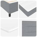vidaXL Lit à ressorts avec matelas et LED gris clair 100 x 200 cm  tissu.