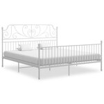 vidaXL Cadre de lit sans matelas blanc métal 200x200 cm